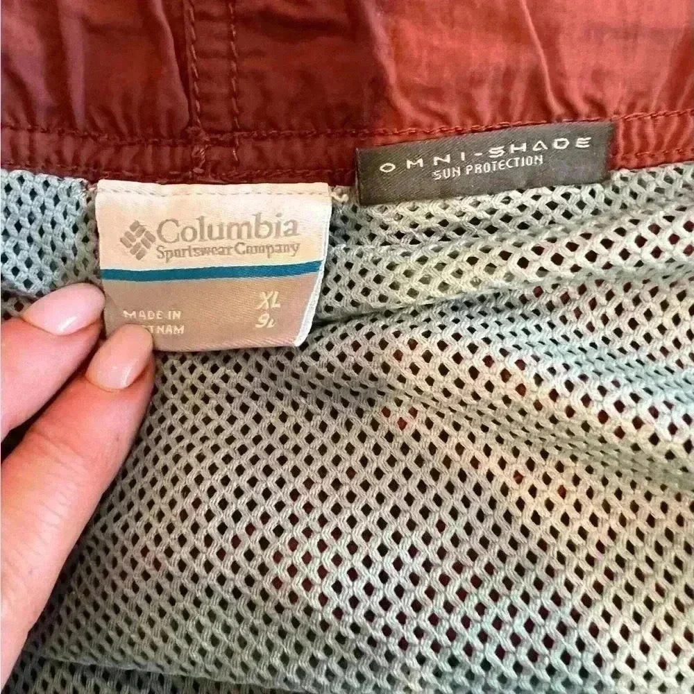 Columbia Omni-Shade men’s shorts size XL, built-in belt, rust colored, EUC - Picture 6 of 6